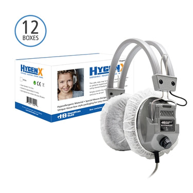 HygenX disposable sanitary ear cushions for bulk school headphones, ideal for education and healthcare use.